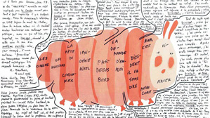 Autoportrait de Michel Vinaver en chenille