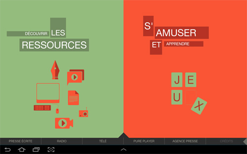 Capture d'écran de l'application Semaine de la presse
