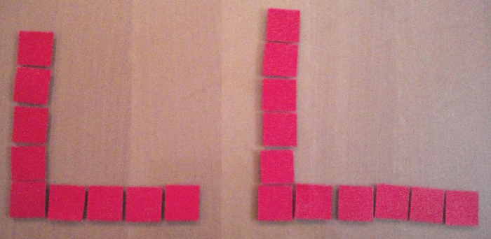 Description : photographie, les étapes 5 et 6 composées de carrés rouges.