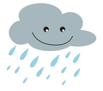 L’image représente de la pluie tombant d’un nuage.