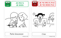 « Parler doucement » et « Crier », extrait de L’Imagerie de la classe , Les Editions La Classe. © éditions La Classe