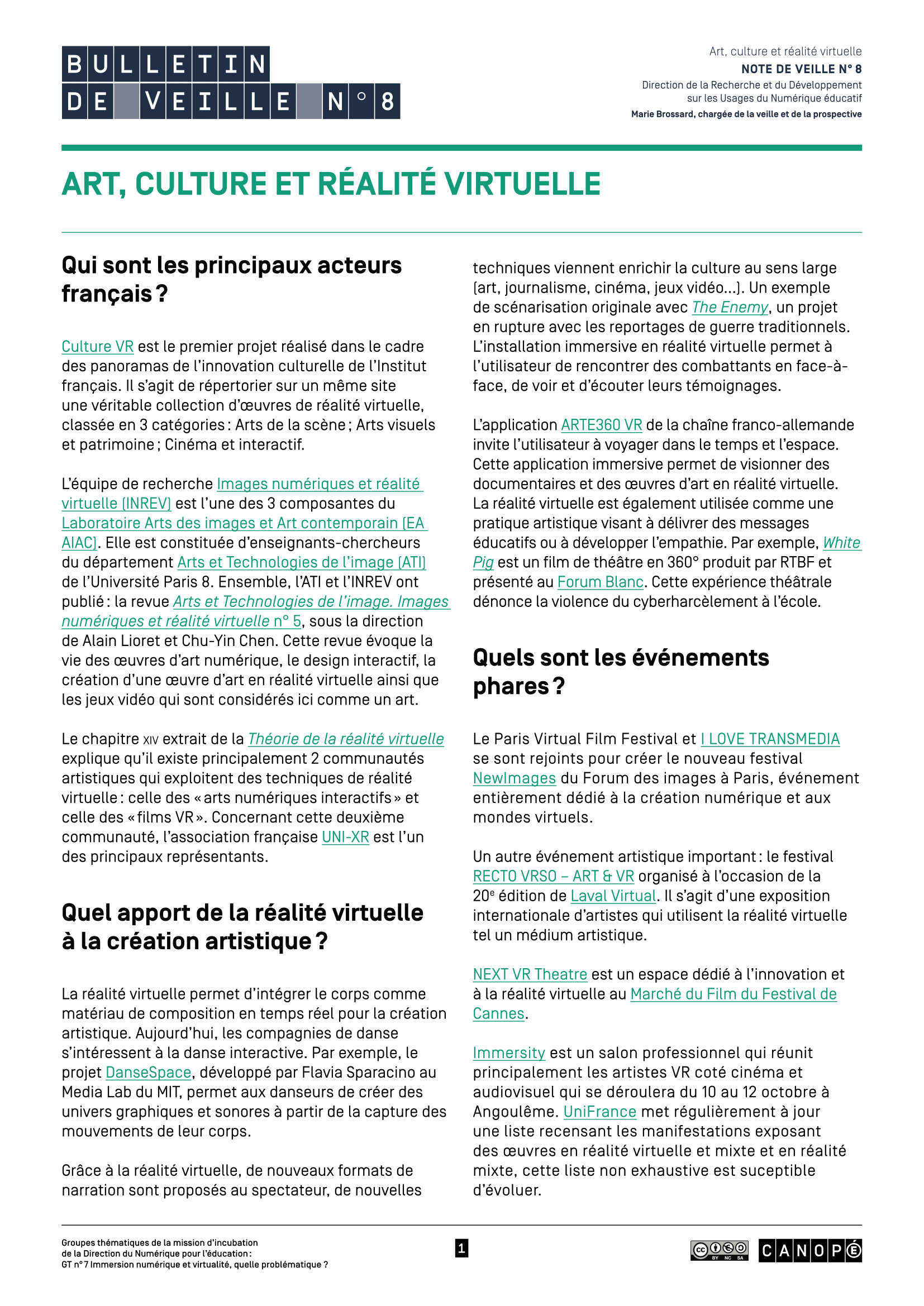 Bulletin de veille N°8