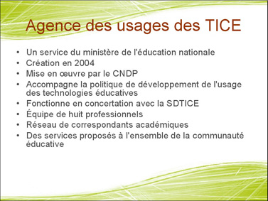 exemple de diapositive avec le texte résumé